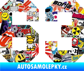 Samolepka Startovní číslo 63 Sticker bomb