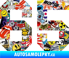 Samolepka Startovní číslo 65 Sticker bomb
