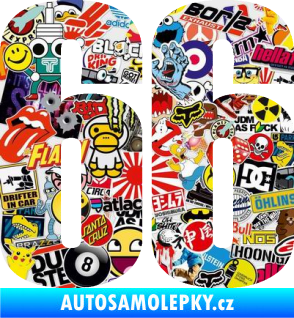 Samolepka Startovní číslo 66 typ 2     Sticker bomb