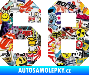 Samolepka Startovní číslo 68 Sticker bomb