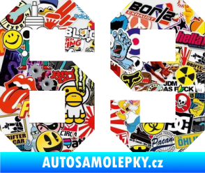 Samolepka Startovní číslo 69 Sticker bomb