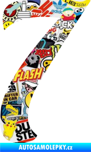 Samolepka Startovní číslo 7 typ 3 Sticker bomb