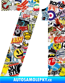 Samolepka Startovní číslo 71 typ 2  Sticker bomb