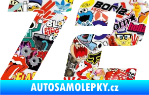 Samolepka Startovní číslo 72 typ 6 Sticker bomb