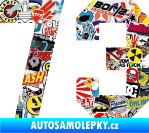 Samolepka Startovní číslo 73 Sticker bomb