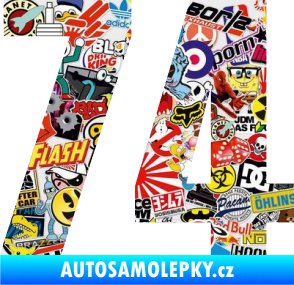 Samolepka Startovní číslo 74 typ 2     Sticker bomb