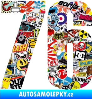 Samolepka Startovní číslo 76 typ 2       Sticker bomb