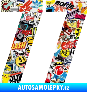 Samolepka Startovní číslo 77 typ 2        Sticker bomb