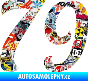 Samolepka Startovní číslo 79 typ 3   Sticker bomb