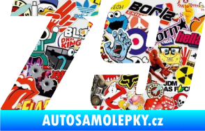 Samolepka Startovní číslo 79 typ 6 Sticker bomb