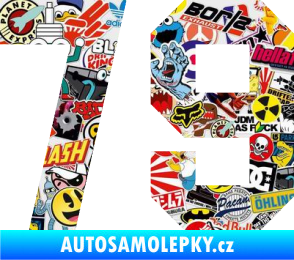 Samolepka Startovní číslo 79 Sticker bomb