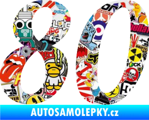 Samolepka Startovní číslo 80 typ 3   Sticker bomb