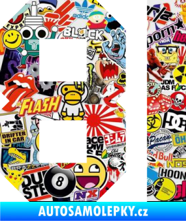 Samolepka Startovní číslo 81 Sticker bomb