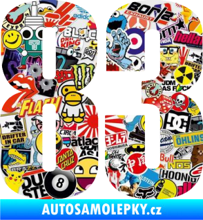 Samolepka Startovní číslo 83 typ 2   Sticker bomb