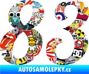 Samolepka Startovní číslo 83 typ 3   Sticker bomb
