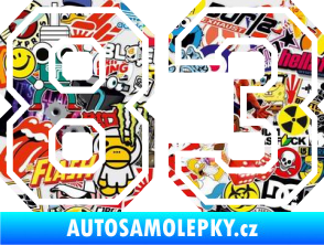 Samolepka Startovní číslo 83 typ 4 Sticker bomb