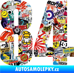 Samolepka Startovní číslo 84 typ 2    Sticker bomb