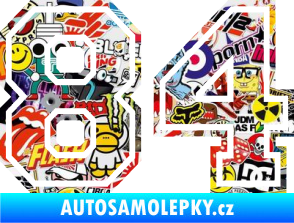 Samolepka Startovní číslo 84 typ 4 Sticker bomb