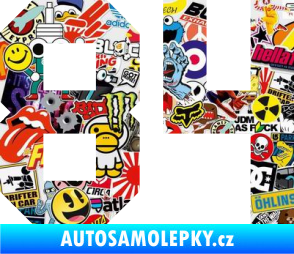 Samolepka Startovní číslo 84 Sticker bomb