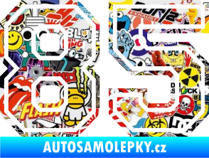 Samolepka Startovní číslo 85 typ 4 Sticker bomb