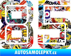 Samolepka Startovní číslo 85 typ 7 Sticker bomb