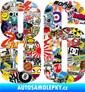 Samolepka Startovní číslo 86 typ 2      Sticker bomb