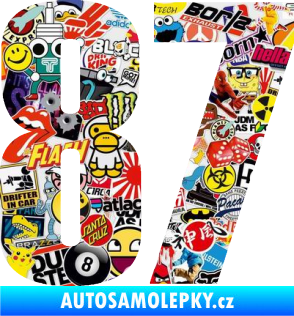 Samolepka Startovní číslo 87 typ 2       Sticker bomb