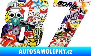 Samolepka Startovní číslo 87 typ 6 Sticker bomb