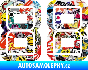 Samolepka Startovní číslo 88 typ 7 Sticker bomb