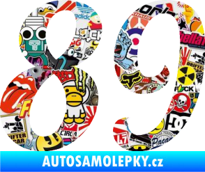 Samolepka Startovní číslo 89 typ 3  Sticker bomb