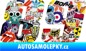 Samolepka Startovní číslo 89 typ 6 Sticker bomb