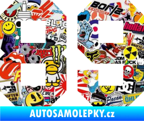 Samolepka Startovní číslo 89 Sticker bomb