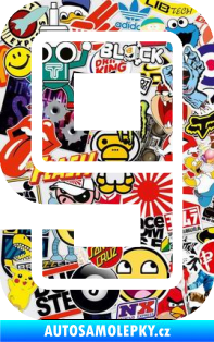 Samolepka Startovní číslo 9 typ 7 Sticker bomb