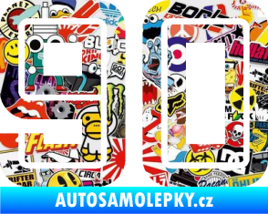 Samolepka Startovní číslo 90 typ 7 Sticker bomb