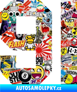 Samolepka Startovní číslo 91 Sticker bomb
