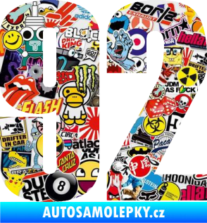 Samolepka Startovní číslo 92 typ 2  Sticker bomb