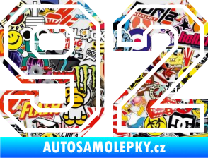 Samolepka Startovní číslo 92 typ 4 Sticker bomb