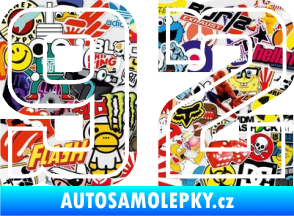 Samolepka Startovní číslo 92 typ 5 Sticker bomb