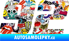 Samolepka Startovní číslo 92 typ 6 Sticker bomb