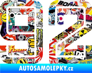 Samolepka Startovní číslo 92 typ 7 Sticker bomb