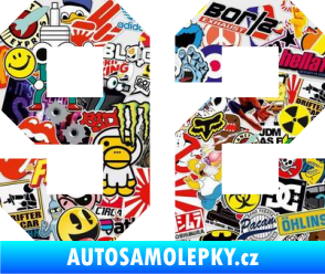 Samolepka Startovní číslo 92 Sticker bomb