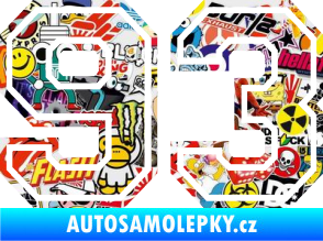 Samolepka Startovní číslo 93 typ 4 Sticker bomb