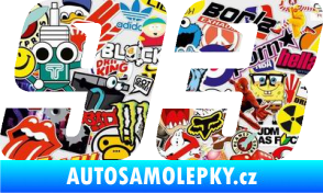 Samolepka Startovní číslo 93 typ 6 Sticker bomb