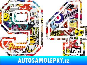 Samolepka Startovní číslo 94 typ 4 Sticker bomb