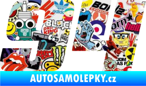 Samolepka Startovní číslo 94 typ 6 Sticker bomb