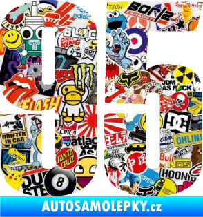 Samolepka Startovní číslo 95 typ 2     Sticker bomb