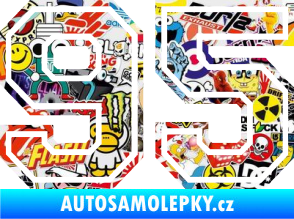 Samolepka Startovní číslo 95 typ 4 Sticker bomb