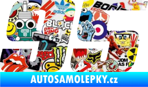 Samolepka Startovní číslo 95 typ 6 Sticker bomb