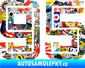 Samolepka Startovní číslo 95 typ 7 Sticker bomb