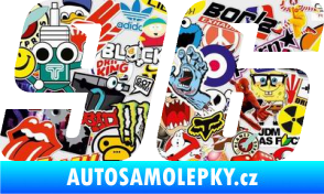 Samolepka Startovní číslo 96 typ 6 Sticker bomb